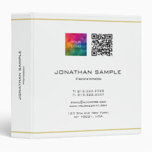 Custom QR Code Text Upload Company Logo Template Binder