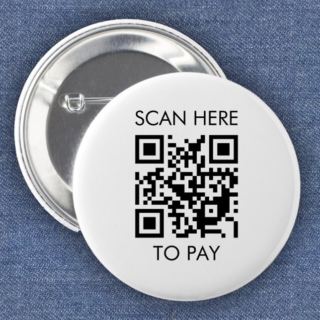 Custom QR Code / Text White 2 Inch Round Button (Creator Uploaded)
