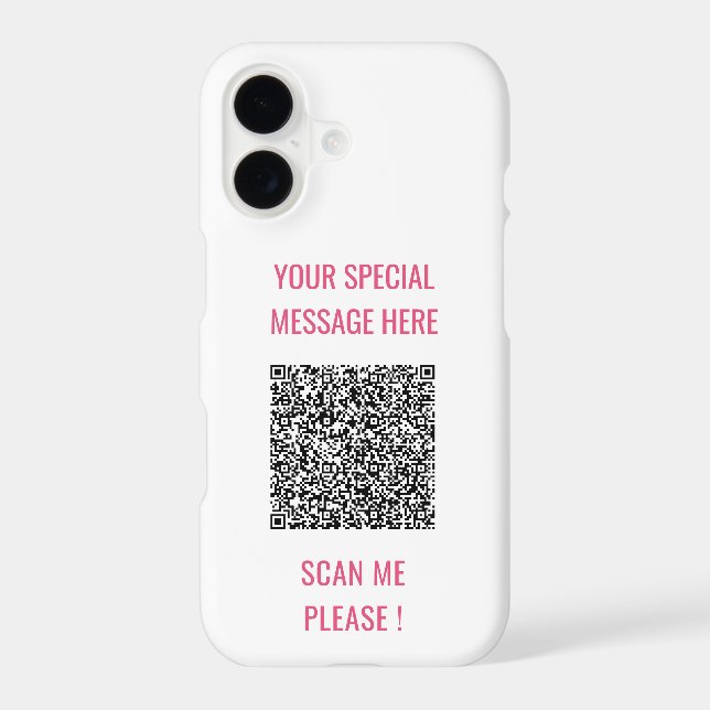 Custom QR Code Text Your Own Design iPhone Case (Back)