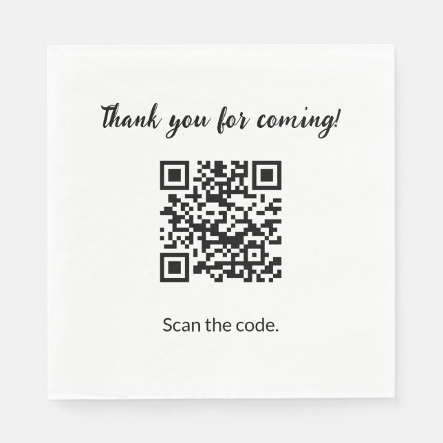 Custom QR Code Thank you for coming Napkin (Front)