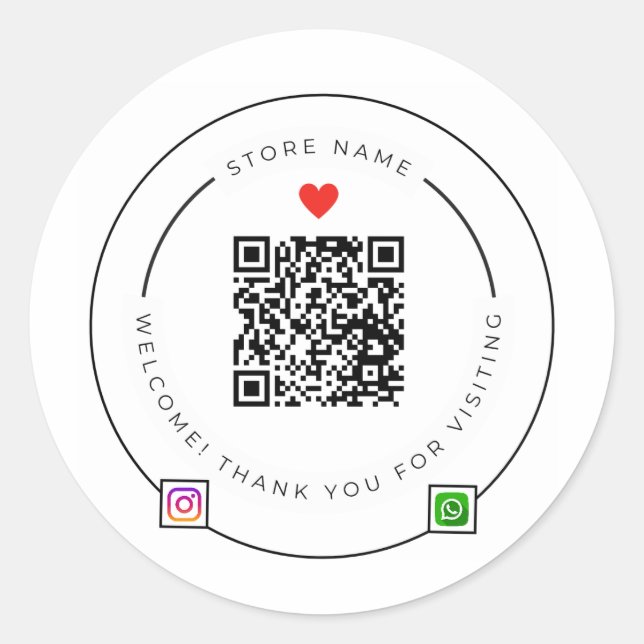Custom QR Code Thank You Sticker | Instagram (Front)