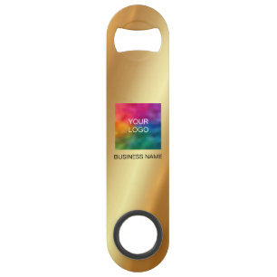 Custom QR Code Upload Company Logo Glamour Gold Bar Key