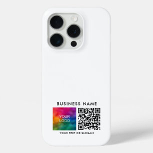 Custom QR Code Upload Your Business Logo White iPhone 15 Pro Case