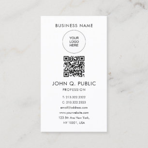 Custom QR Code Upload Your Own Logo to Modern Business Card