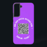 Custom QR Code Your Special Text and Colours Gift Samsung Galaxy Case<br><div class="desc">Choose Colours and Font - Your Special QR Code Info and Custom Text Personalized Modern Gift - Add Your QR Code - Image or Logo - photo / Text - Name or other info / message - Resize and Move or Remove / Add Elements - Image / Text with Customization...</div>