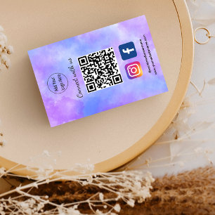 Custom QR Codes for Instagram and Facebook Purple Business Card