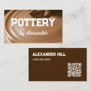 Custom QR Handmade Pottery Business Card