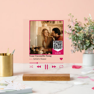 Custom QR Music Photo Plaque with Romantic Album 