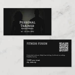 Custom QR Personal Trainer Business Card
