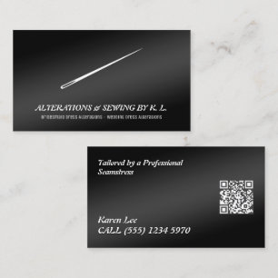 Custom QR Sewer Tailoring & Alterations Business Card