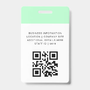 Custom QR Staff Access Identity Design Badge