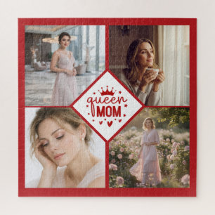 Custom Queen Mom Photo Collage Keepsake Jigsaw Puzzle