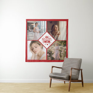 Custom Queen Mom Photo Collage Keepsake Tapestry