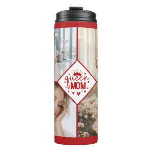 Custom Queen Mom Photo Collage Keepsake Thermal Tumbler