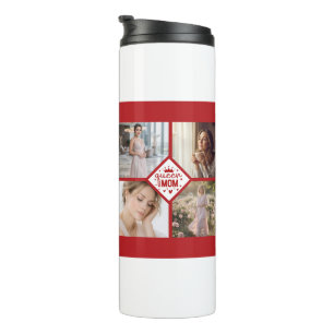 Custom Queen Mom Photo Collage Keepsake Thermal Tumbler