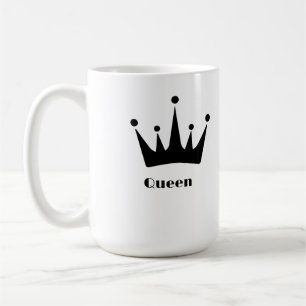 Custom Queen Text Black Colour Crown Image Classic Coffee Mug