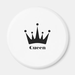 Custom Queen Text Black Colour Crown Image Magnet
