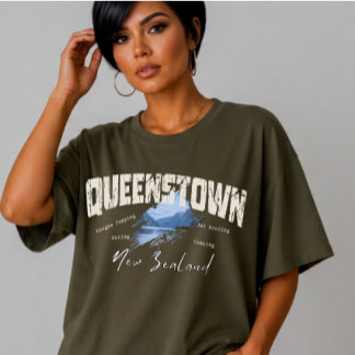 Custom Queenstown New Zealand Adventure Travel T-Shirt