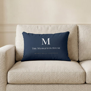 Custom Quiet Luxury Estate Monogram Family Name Accent Pillow
