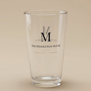 Custom Quiet Luxury Estate Monogram Family Name Glass