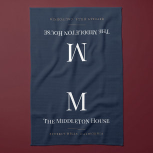 Custom Quiet Luxury Estate Monogram Family Name Kitchen Towel