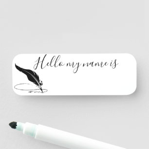 Custom quill pen name tag
