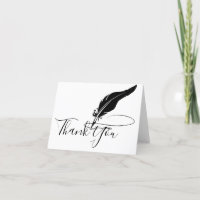 Custom quill pen thank you card