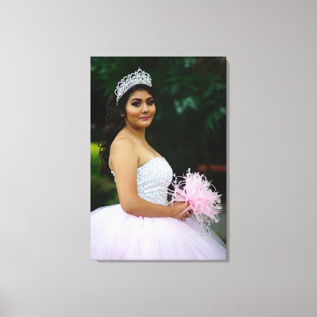 Custom Quinceañera Photo  Canvas Print (Front)