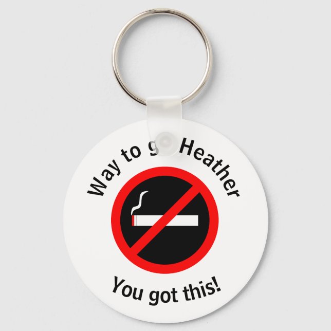 Custom Quit Smoking Congratulations Keychain (Front)