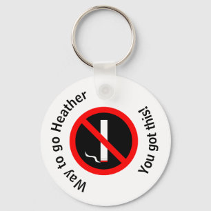 Custom Quit Smoking Congratulations Keychain