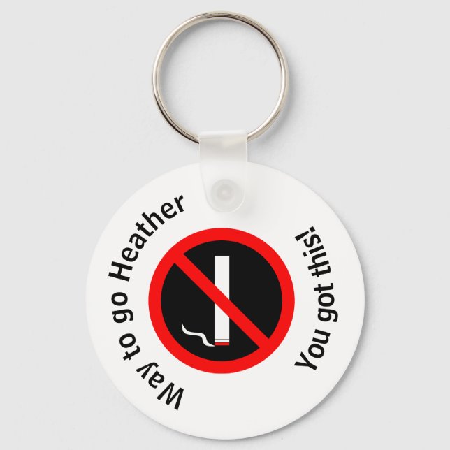 Custom Quit Smoking Congratulations Keychain (Front)