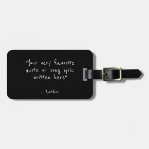 Custom quote black double sided  luggage tag