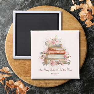 Custom Quote Books and Vintage Pink Roses Magnet