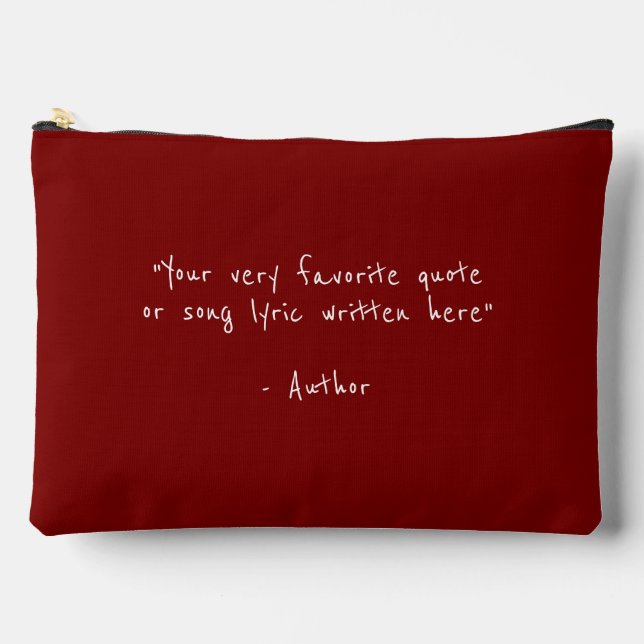 Custom quote - create your own dark red accessory pouch (Front)