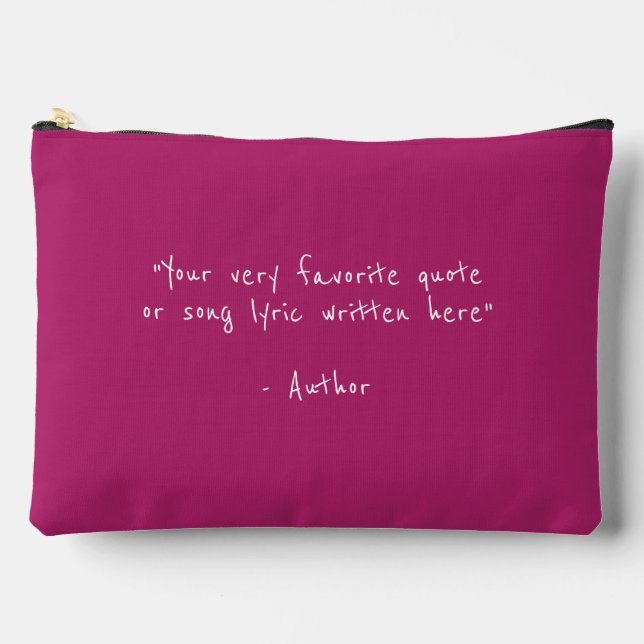 Custom quote - create your own deep pink accessory pouch (Front)