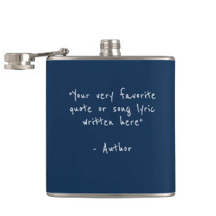 Custom quote - create your own Navy Blue Hip Flask