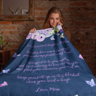 Custom Quote Daughter Fleece Blanket