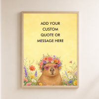 Custom Quote Floral Capybara Funny Animal