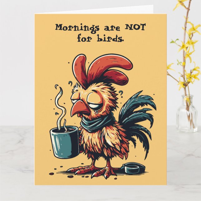 Custom quote Funny chicken Retro design Card (Yellow Flower)