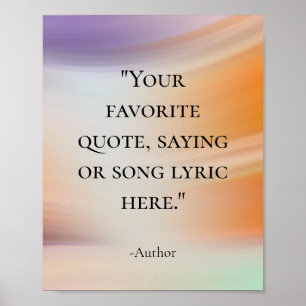 Custom Quote Marble Wave Watercolor motivational  Poster