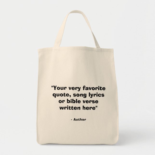 Custom quote or bible verse - create your own  tote bag (Front)