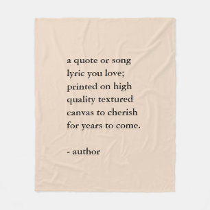 Custom Quote Print  Fleece Blanket