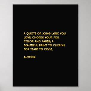 Custom Quote Print Gold Foil Quote Wall Art