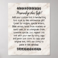 Custom Quote Saying Letter Personalized Keepsake