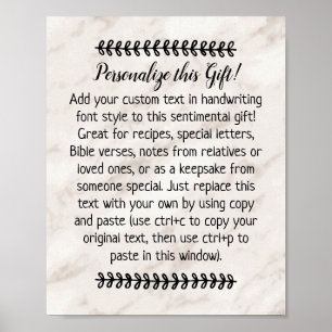 Custom Quote Saying Letter Personalized Keepsake Poster