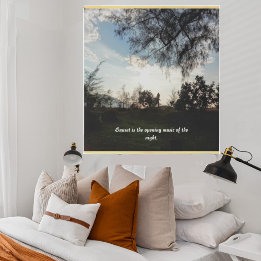 Custom Quote Warm Sunset Scenery Trees Faux Canvas Print