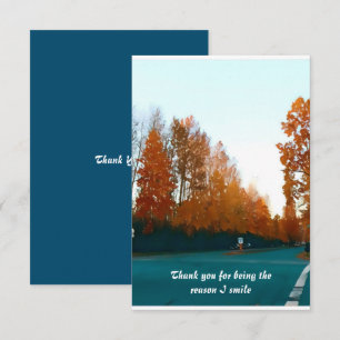 Custom Quote Watercolor Trees Fall Colours  Thank You Card
