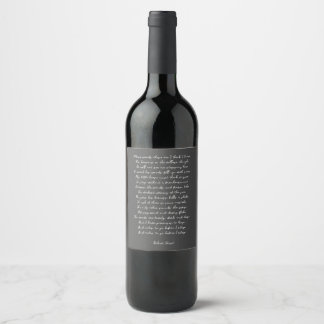 Custom Quote, Wedding Vow, Poem Wine Label