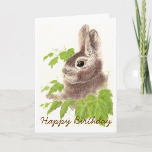 Custom Rabbit Happy Birthday Card