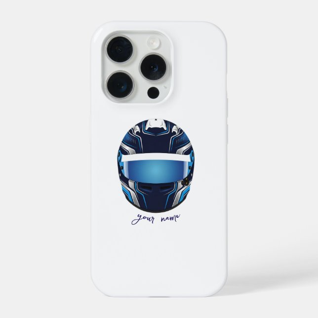 Custom Racing Helmet Graphic – Professional Driver iPhone Case (Back)